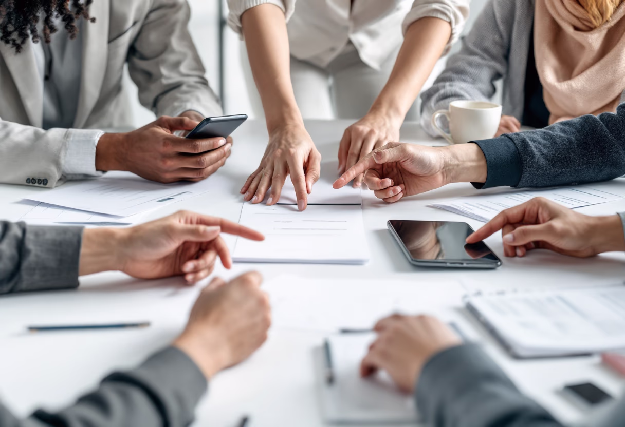 image of a collaborative brainstorming session for a consulting firm