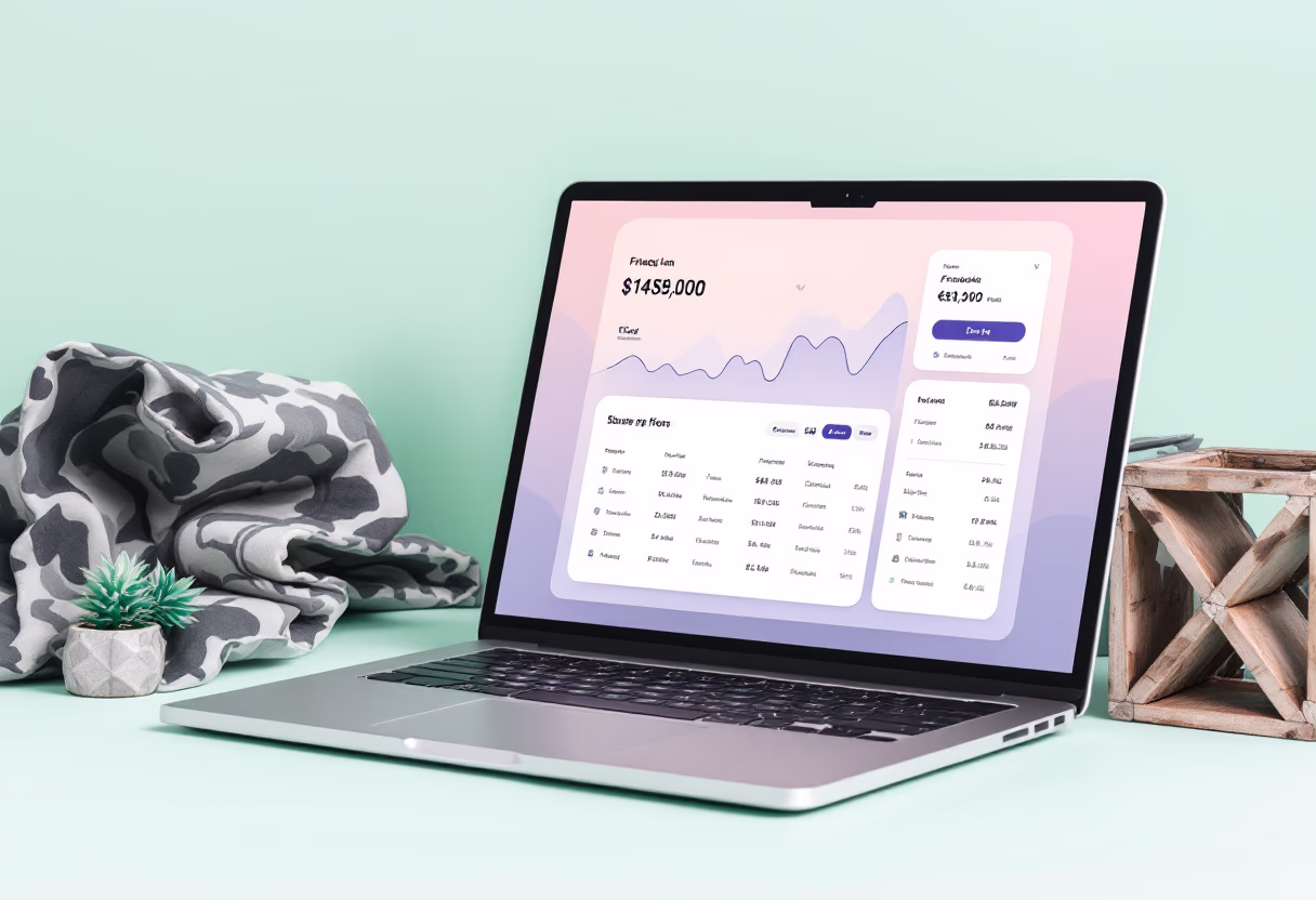 image of mobile device with a financial app interface (for a fintech company)